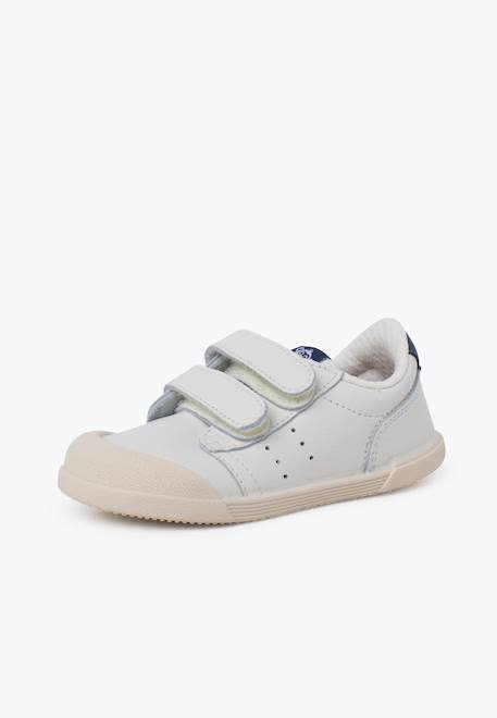 Baskets en cuir tennis barefoot Blanc+Bleu denim+Camel+Eucalyptus+Vieux rose 8 - vertbaudet enfant 