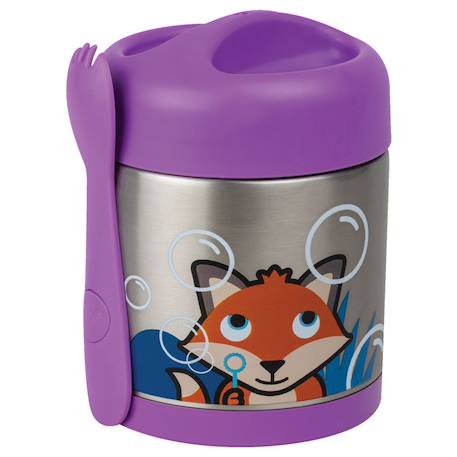 Boite à repas inox isotherme et cuillère magnétique felicity fox Multi-coloured 1 - vertbaudet enfant 