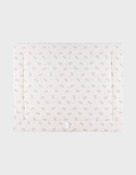 Tapis de parc réversible 75x95cm gaze de coton bio - fluffy Vert 3 - vertbaudet enfant 