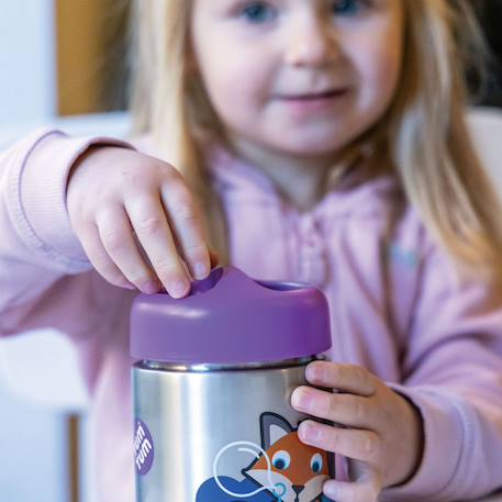 Boite à repas inox isotherme et cuillère magnétique felicity fox Multi-coloured 3 - vertbaudet enfant 