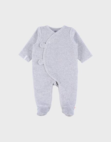 Pyjama dors-bien en velours chiné Gris 1 - vertbaudet enfant 