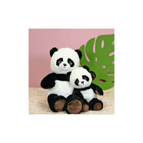 Peluche - peluche panda green forest - 20 cm Noir 2 - vertbaudet enfant 
