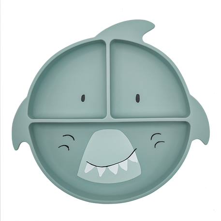 Assiette à compartiments en silicone Gris 1 - vertbaudet enfant 