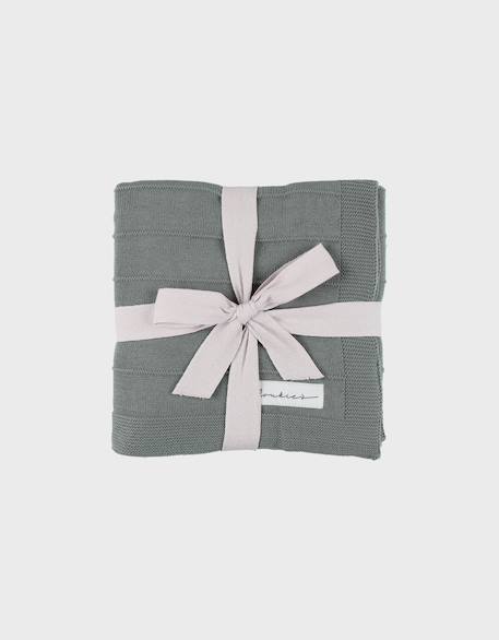 Couverture en tricot bio  75x100cm Vert 1 - vertbaudet enfant 