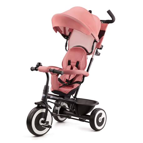 Tricyque évolutif WODFARR – De 9 Mois à 5 Ans – Siège Réversible, Pare-soleil 3 Sections, Roues Mousse, Poussette à Pousser – Rose – Draisienne 3 En 1