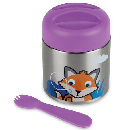 Boite à repas inox isotherme et cuillère magnétique felicity fox Multi-coloured 2 - vertbaudet enfant 