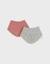 Lot de 2 bavoirs en éponge et gaze de coton bio Rouge 1 - vertbaudet enfant 