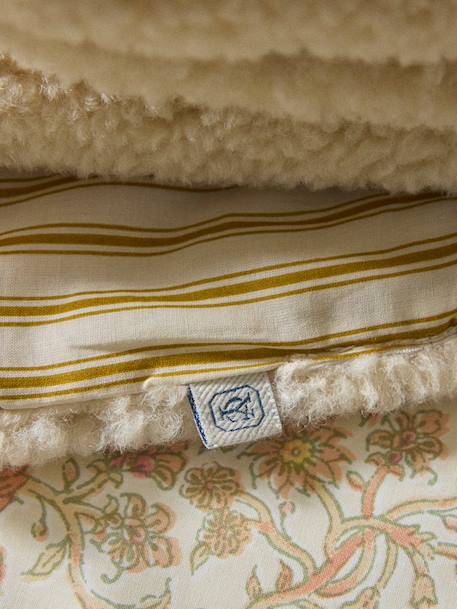 Plaid réversible sherpa et rayures Creme 2 - vertbaudet enfant 
