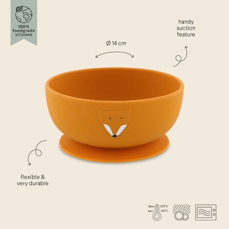 Bol en silicone avec ventouse Gris+Jaune+Orange+Rose+Vert+Violet 8 - vertbaudet enfant 