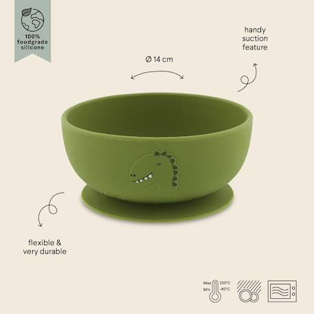 Bol en silicone avec ventouse Gris+Jaune+Orange+Rose+Vert+Violet 16 - vertbaudet enfant 