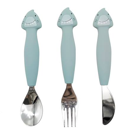 Couverts 3 pièces en silicone Gris 2 - vertbaudet enfant 