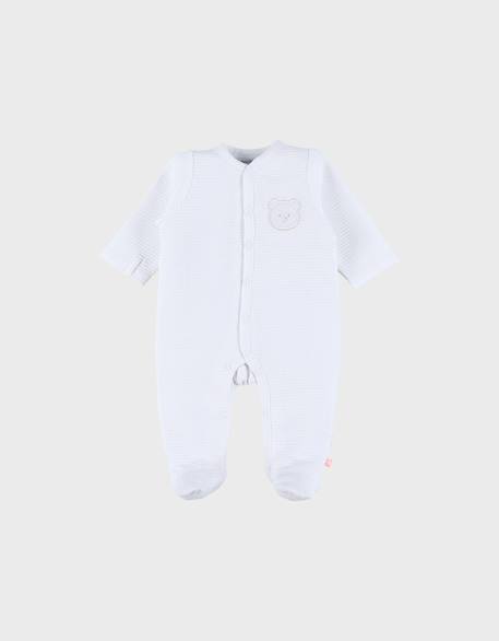 Pyjama dors-bien en coton brodé Blanc 1 - vertbaudet enfant 