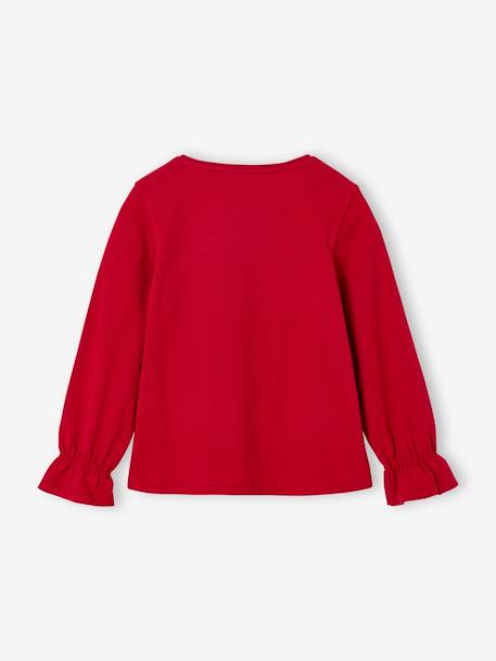 Tee-shirt fille noël noeud et détails glitter manches longues rouge 2 - vertbaudet enfant 