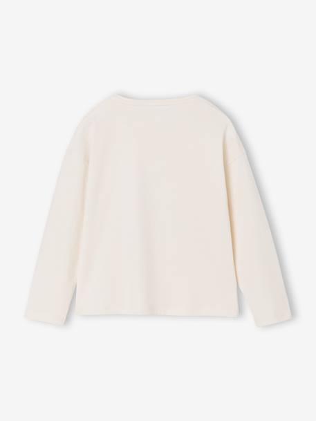 Tee-shirt fille noël motif sapin brillant manches longues écru 2 - vertbaudet enfant 