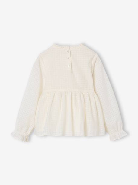 Blouse fille noël smocks brodés écru 2 - vertbaudet enfant 