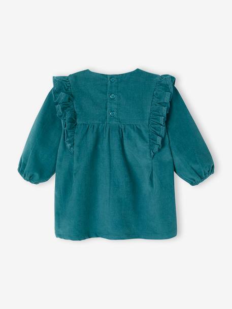Robe bébé en velours côtelé bleu canard 2 - vertbaudet enfant 