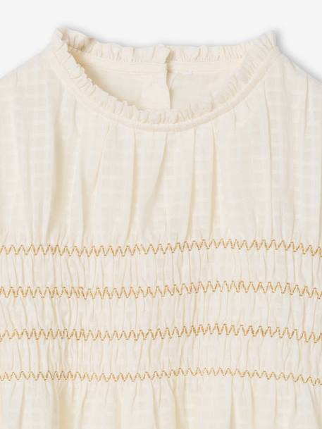 Blouse fille noël smocks brodés écru 3 - vertbaudet enfant 