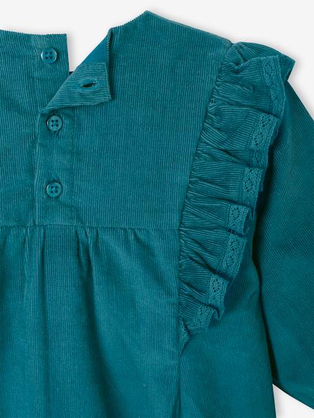 Robe bébé en velours côtelé bleu canard 4 - vertbaudet enfant 