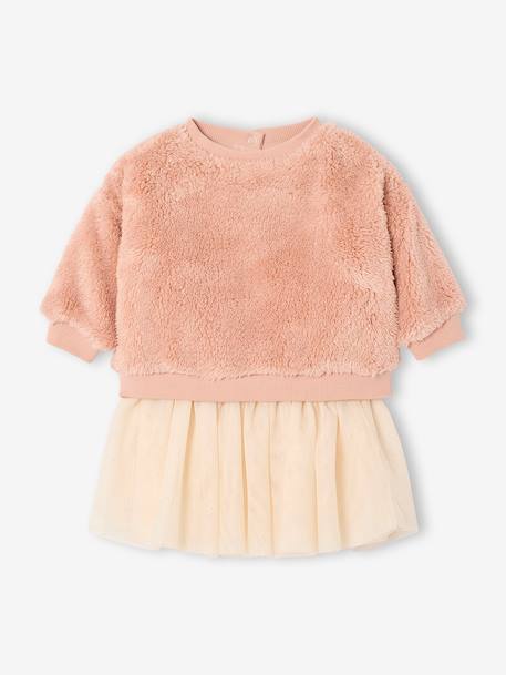 Ensemble bébé sweat-shirt + jupon rose poudré 4 - vertbaudet enfant 