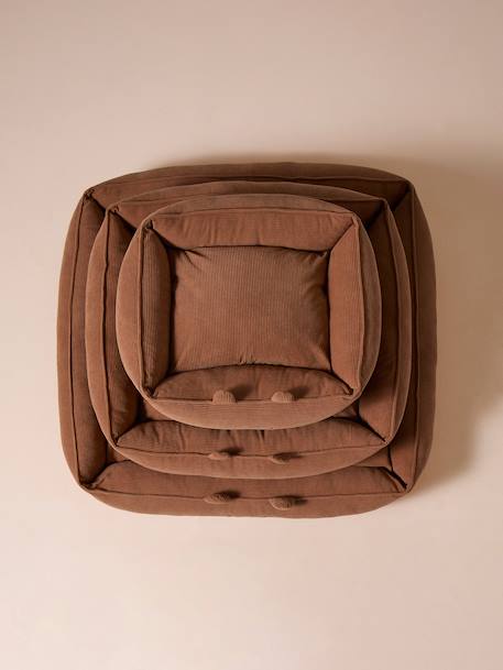 Panier matelassé en velours pour chien, disponible en 3 tailles camel 9 - vertbaudet enfant 