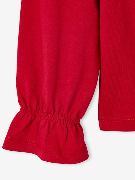 Tee-shirt fille noël noeud et détails glitter manches longues rouge 4 - vertbaudet enfant 