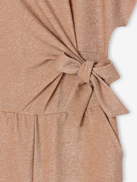 Combinaison fille noël lamée noeud fantaisie rose poudré 3 - vertbaudet enfant 