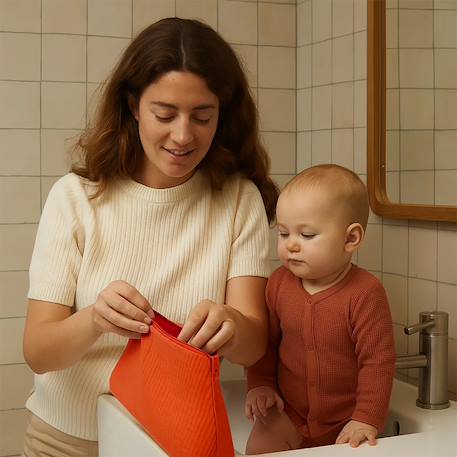 Trousse de toilette en coton bio Blanc+Fraise+Honey+Rose+Vichy 8 - vertbaudet enfant 
