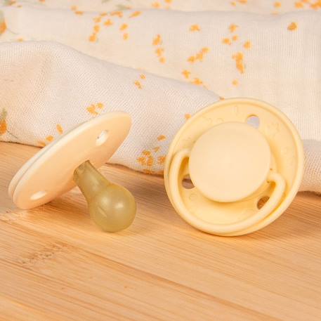 Sucette ronde - 0-6 mois - lot de 2 Bleu + beige+Jaune + beige+Vert + beige 8 - vertbaudet enfant 