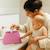 Trousse de toilette en coton bio Blanc+Fraise+Honey+Rose+Vichy 20 - vertbaudet enfant 