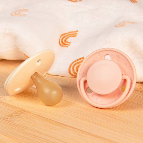 Sucette ronde - 6+ mois - lot de 2 Bleu+Rose + beige+Vert 8 - vertbaudet enfant 