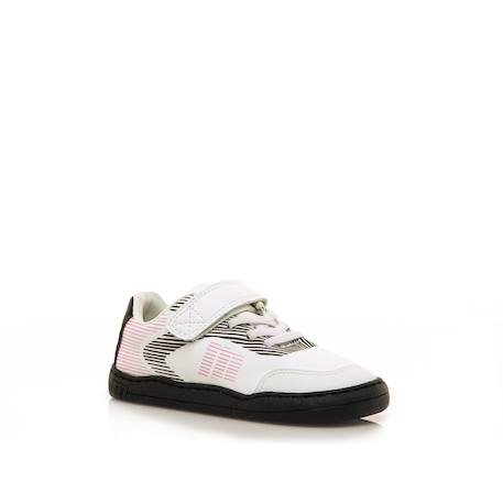 Sneakers filles synthétique lacets barefoot Blanc-noir 2 - vertbaudet enfant 