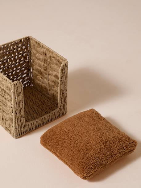 Panier cube pour chat en corde de papier beige 3 - vertbaudet enfant 