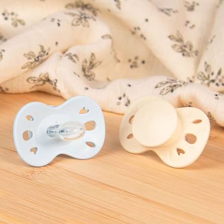 Sucette anatomique essentielle - 6-18 mois - lot de 2 Bleu + beige+Jaune + beige+Vert + beige 2 - vertbaudet enfant 
