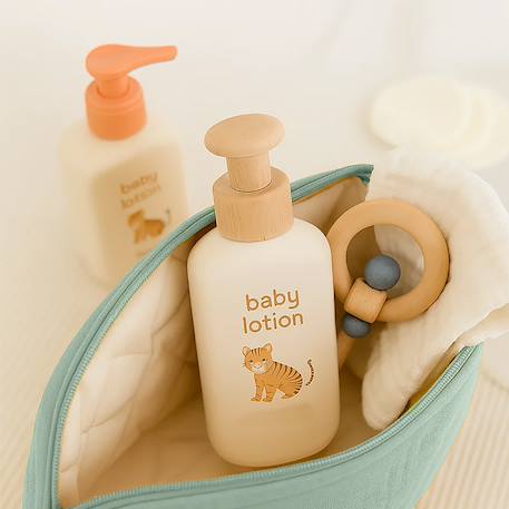 Trousse de toilette en coton bio Blanc+Fraise+Honey+Rose+Vert+Vichy 30 - vertbaudet enfant 