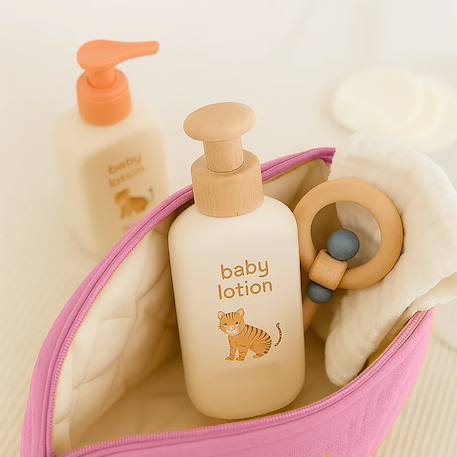Trousse de toilette en coton bio Blanc+Fraise+Honey+Rose+Vichy 23 - vertbaudet enfant 