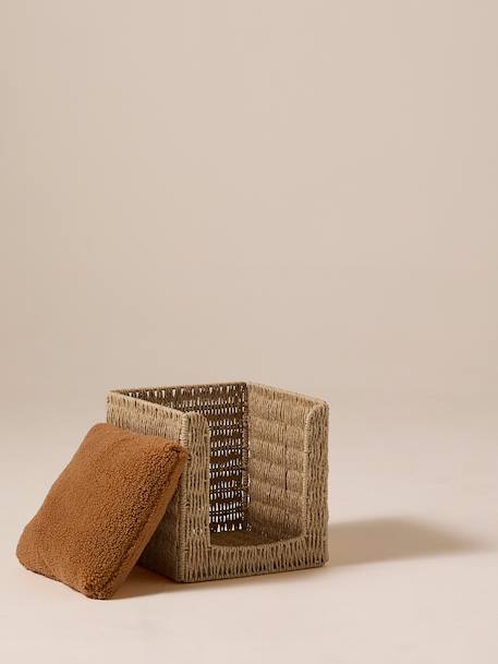 Panier cube pour chat en corde de papier beige 1 - vertbaudet enfant 