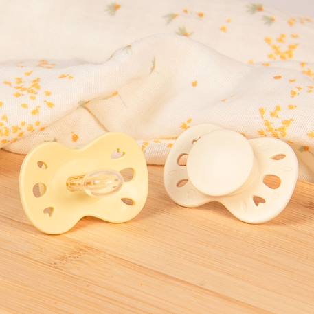 Sucette anatomique essentielle - 6-18 mois - lot de 2 Bleu + beige+Jaune + beige+Vert + beige 8 - vertbaudet enfant 