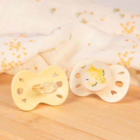 Sucette anatomique animaux - 0-6 mois - lot de 2 Bleu + beige+Jaune + beige+Vert + beige 8 - vertbaudet enfant 