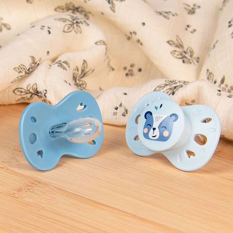 Sucette anatomique animaux - 18+ mois - lot de 2 Bleu+Rose + beige+Vert 2 - vertbaudet enfant 