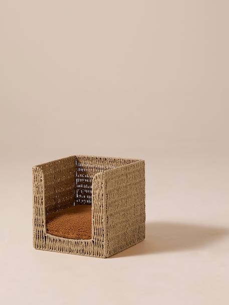 Panier cube pour chat en corde de papier beige 2 - vertbaudet enfant 