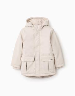 Parka en caoutchouc à capuche et doublure en jersey  - vertbaudet enfant
