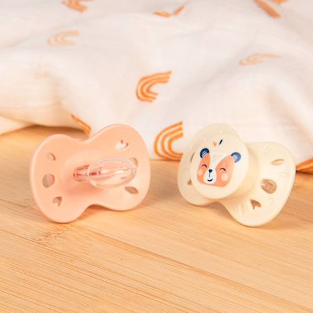 Sucette anatomique animaux - 18+ mois - lot de 2 Bleu+Rose + beige+Vert 8 - vertbaudet enfant 