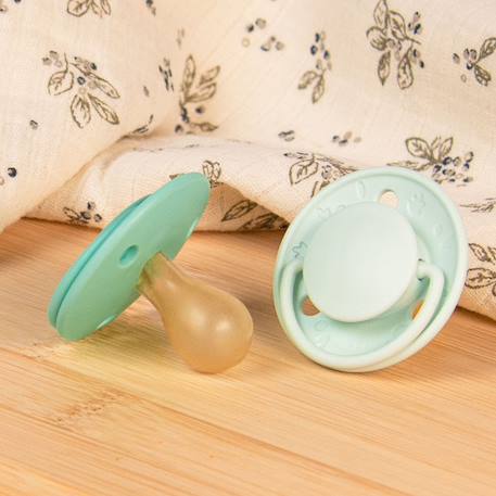 Sucette ronde - 6+ mois - lot de 2 Bleu+Rose + beige+Vert 14 - vertbaudet enfant 