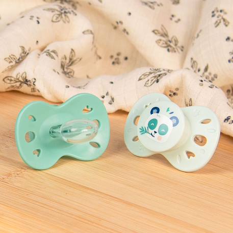 Sucette anatomique animaux - 18+ mois - lot de 2 Bleu+Rose + beige+Vert 14 - vertbaudet enfant 