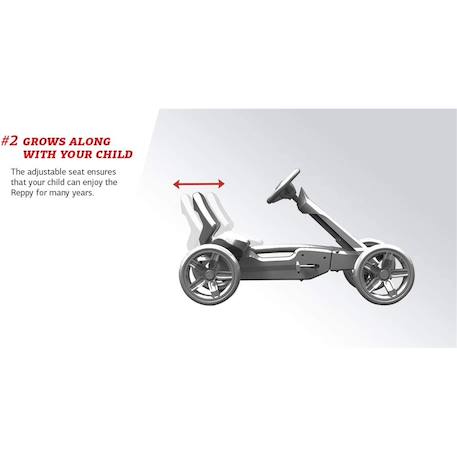 Kart à pédales Reppy roadster Noir et bleu 3 - vertbaudet enfant 