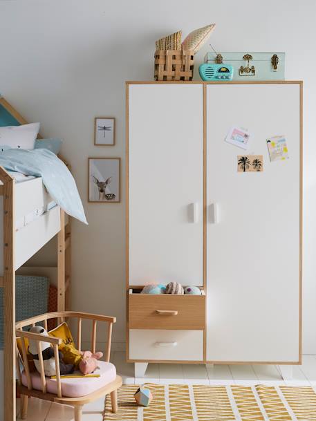 Armoire 2 portes + 2 tiroirs HOPLA blanc 3 - vertbaudet enfant 