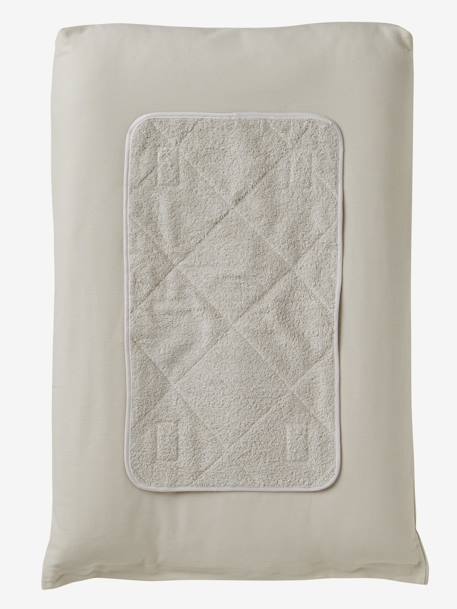 Lot 2 serviettes de rechange matelas à langer blanc+gris taupe+rose pâle + blanc 4 - vertbaudet enfant 