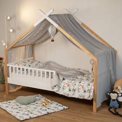 Linge de maison et décoration-Décoration-Ciel de lit cabane toile en gaze de coton jeanne 420 x 130 cm