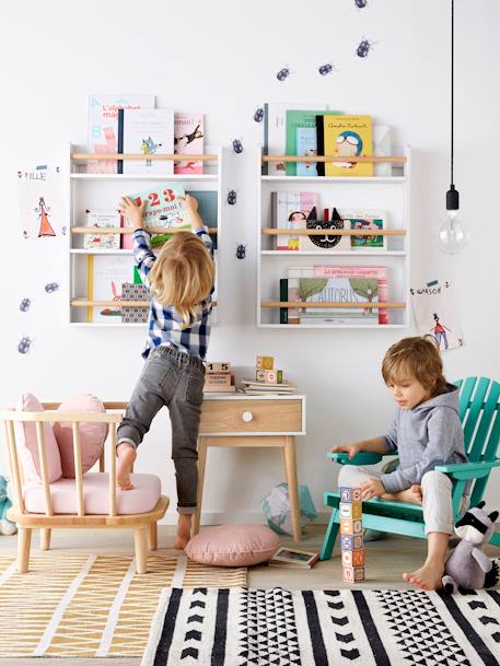 Etagère à livres 3 niveaux blanc/bois 4 - vertbaudet enfant 