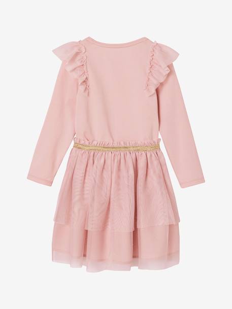 Ensemble fille noël jupon en tulle et t-shirt à volants rose poudré 4 - vertbaudet enfant 
